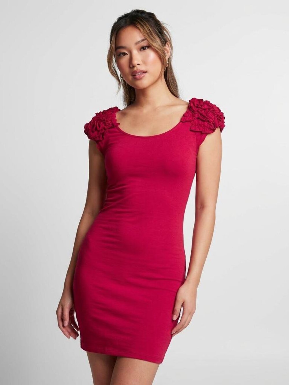 Forever 21 Cowl Neck Ruffle Mini Dress